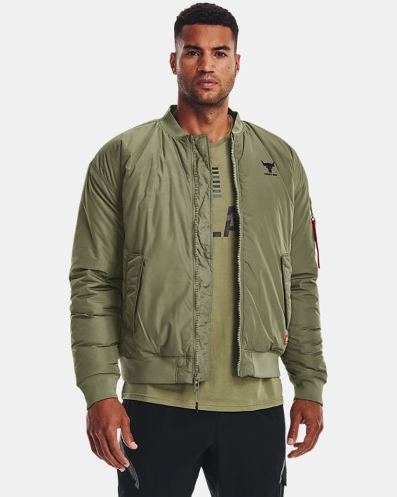 Men's Project Rock Insulated Bomber Jacket in Green image number 0